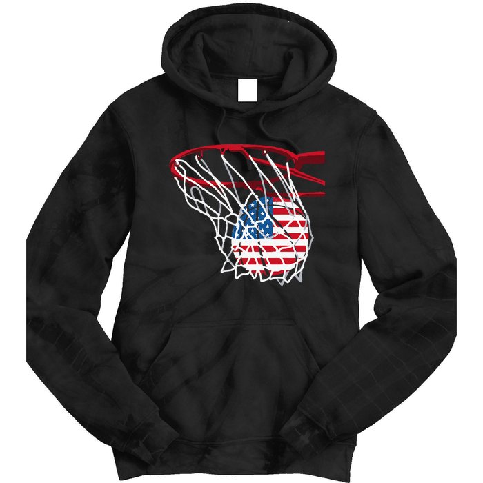 4th Of July American Patriotic Basketball Independence Day US Flag Gift Tie Dye Hoodie