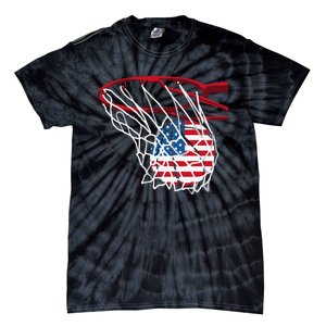 4th Of July American Patriotic Basketball Independence Day US Flag Gift Tie-Dye T-Shirt