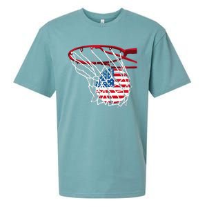 4th Of July American Patriotic Basketball Independence Day US Flag Gift Sueded Cloud Jersey T-Shirt