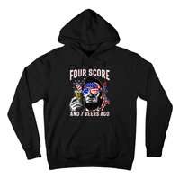 4th Of July Drinking Beer Patriot Four Score And 7 Beers Ago Gift Hoodie