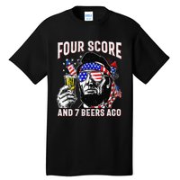 4th Of July Drinking Beer Patriot Four Score And 7 Beers Ago Gift Tall T-Shirt