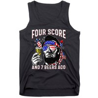 4th Of July Drinking Beer Patriot Four Score And 7 Beers Ago Gift Tank Top