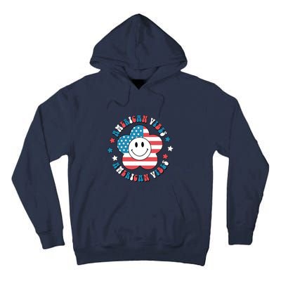 4th Of July Retro American Vibes Flower Gift Tall Hoodie