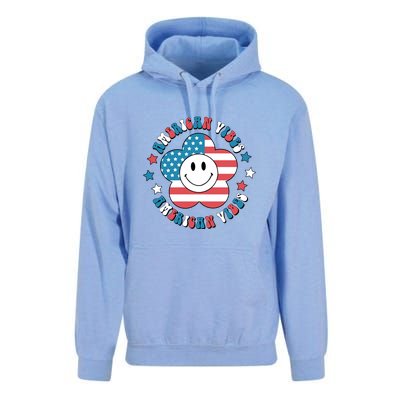 4th Of July Retro American Vibes Flower Gift Unisex Surf Hoodie