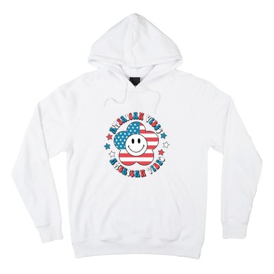 4th Of July Retro American Vibes Flower Gift Hoodie