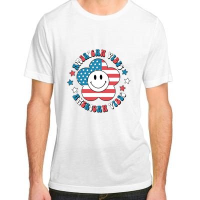 4th Of July Retro American Vibes Flower Gift Adult ChromaSoft Performance T-Shirt