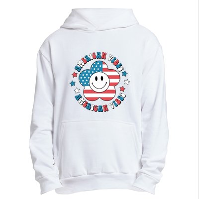 4th Of July Retro American Vibes Flower Gift Urban Pullover Hoodie