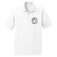 4th Of July Retro American Vibes Flower Gift PosiCharge RacerMesh Polo