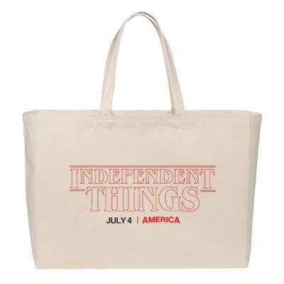 4th Of July Independence Things Cotton Canvas Jumbo Tote