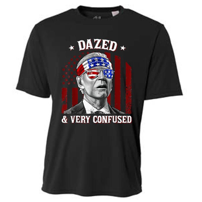 4th Of July Us Flag Funny Joe Biden Dazed And Very Confused Cooling Performance Crew T-Shirt