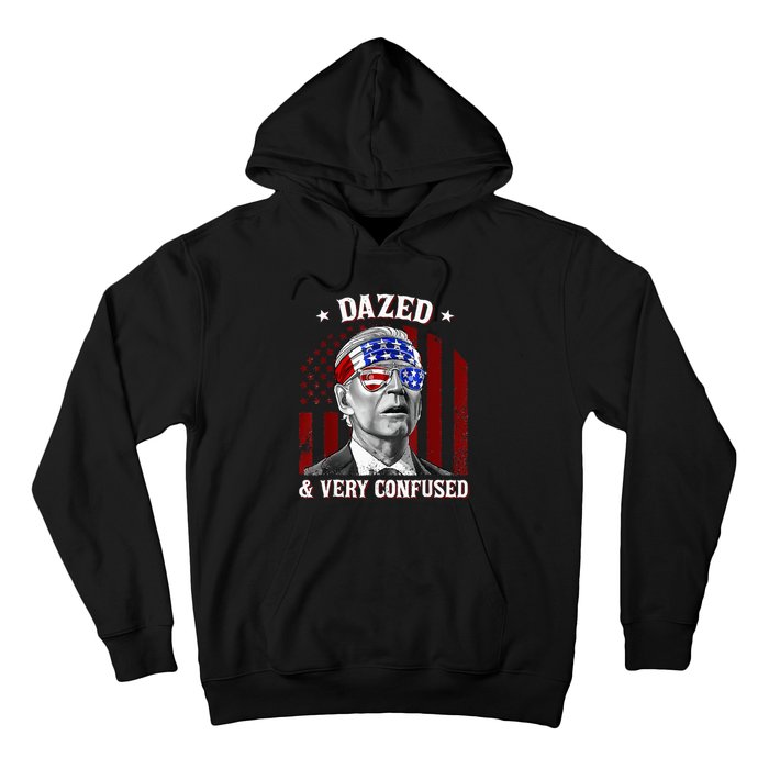 4th Of July Us Flag Funny Joe Biden Dazed And Very Confused Hoodie