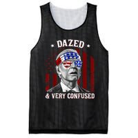 4th Of July Us Flag Funny Joe Biden Dazed And Very Confused Mesh Reversible Basketball Jersey Tank