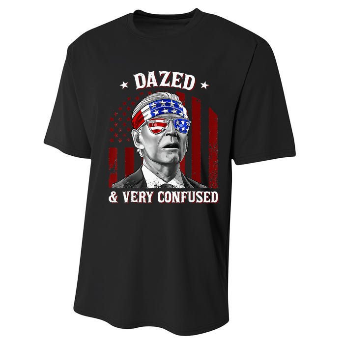 4th Of July Us Flag Funny Joe Biden Dazed And Very Confused Performance Sprint T-Shirt