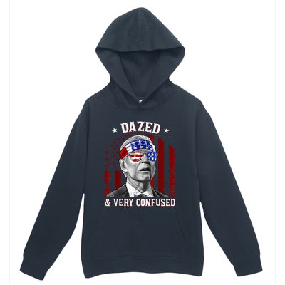 4th Of July Us Flag Funny Joe Biden Dazed And Very Confused Urban Pullover Hoodie