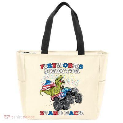 4th of July Fireworks Director T Rex Monster Truck Zip Tote Bag
