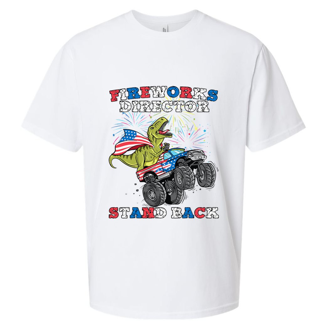 4th of July Fireworks Director T Rex Monster Truck Sueded Cloud Jersey T-Shirt