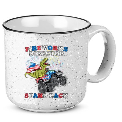 4th of July Fireworks Director T Rex Monster Truck 15oz Campfire Ceramic Mug