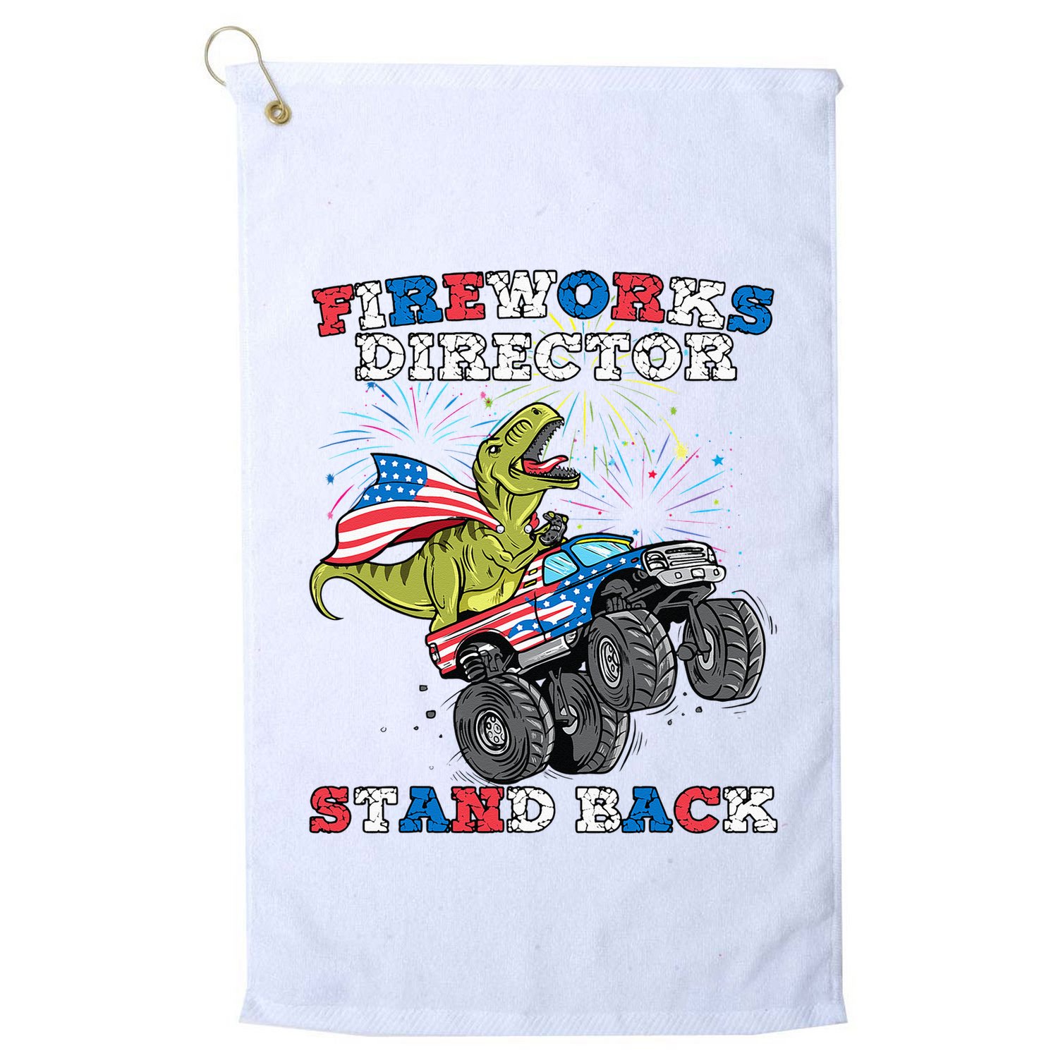 4th of July Fireworks Director T Rex Monster Truck Golf Towel