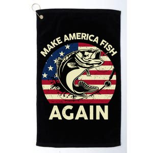 4th Of July Gift Make America Fishing Again Funny Dad Jokes Funny Gift Platinum Collection Golf Towel