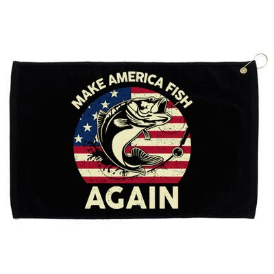 4th Of July Gift Make America Fishing Again Funny Dad Jokes Funny Gift Grommeted Golf Towel