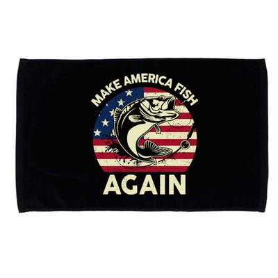 4th Of July Gift Make America Fishing Again Funny Dad Jokes Funny Gift Microfiber Hand Towel