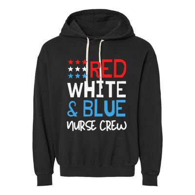 4th Of July Nurse Crew Scrub Tops Patriotic Nurses Matching Garment-Dyed Fleece Hoodie