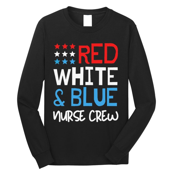 4th Of July Nurse Crew Scrub Tops Patriotic Nurses Matching Long Sleeve Shirt