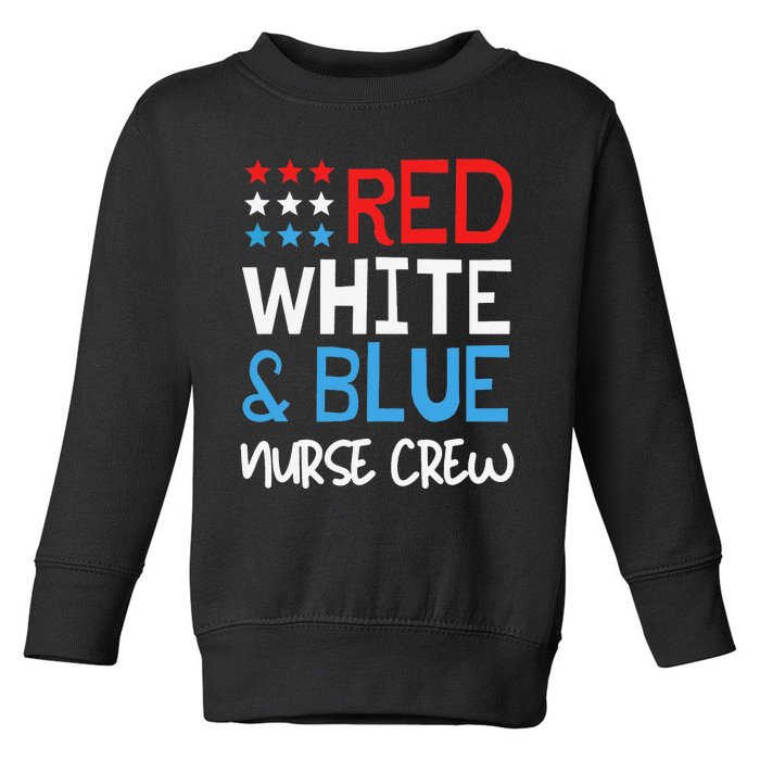 4th Of July Nurse Crew Scrub Tops Patriotic Nurses Matching Toddler Sweatshirt