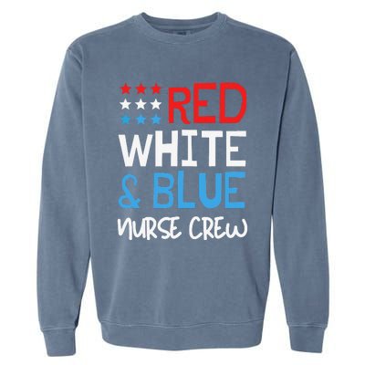 4th Of July Nurse Crew Scrub Tops Patriotic Nurses Matching Garment-Dyed Sweatshirt