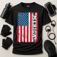 4th of July US Independence American Flag Patriotic Cooling Performance Crew T-Shirt