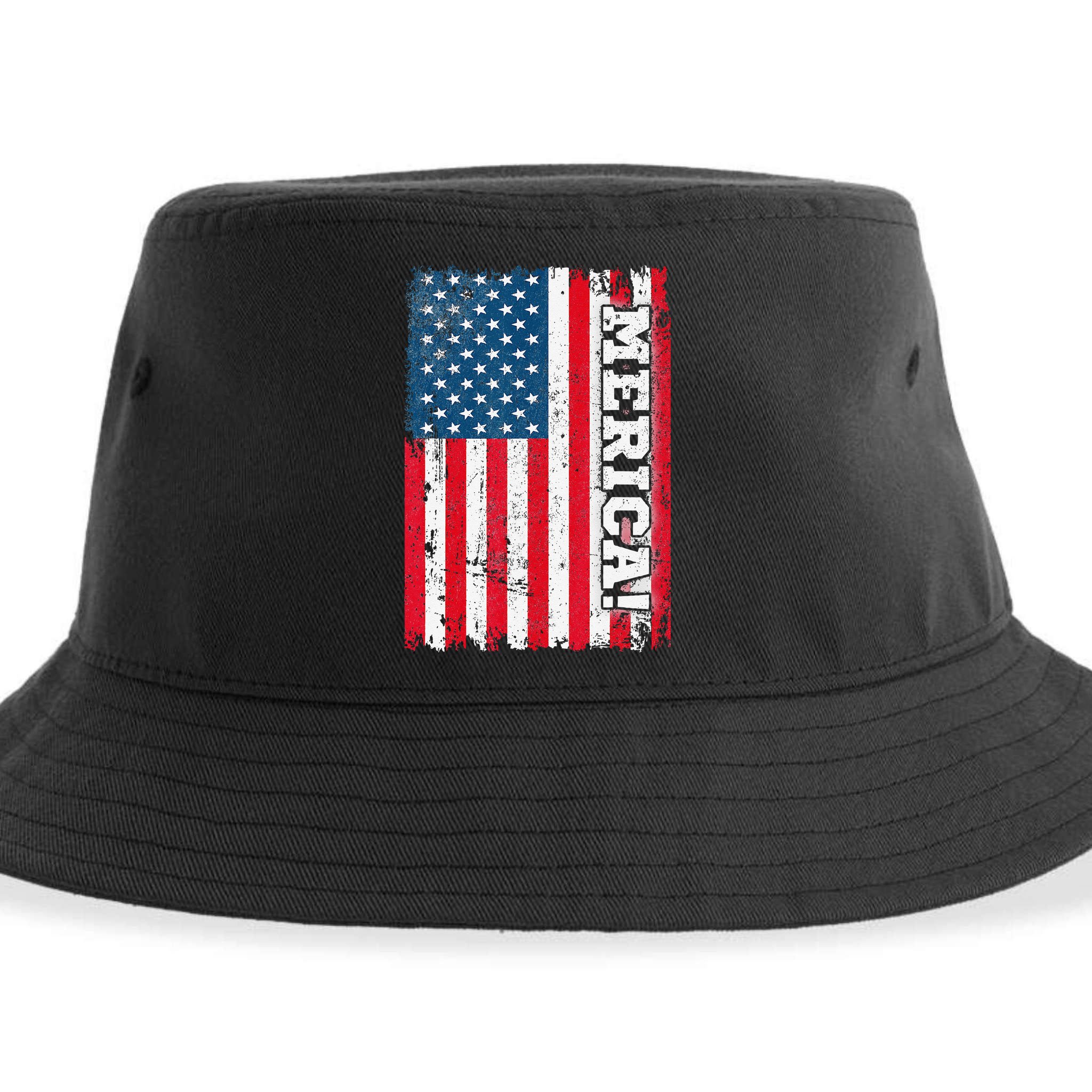 4th of July US Independence American Flag Patriotic Sustainable Bucket Hat