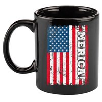 4th of July US Independence American Flag Patriotic 11oz C Handle Ceramic Mug