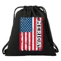 4th of July US Independence American Flag Patriotic Drawstring Bag