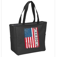 4th of July US Independence American Flag Patriotic Zip Tote Bag