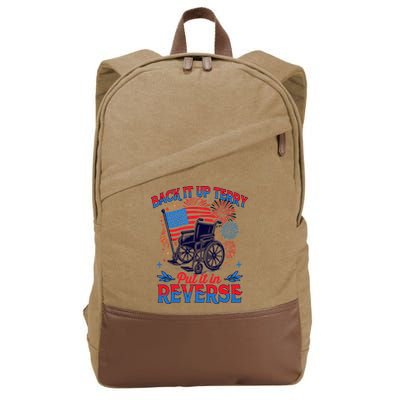4th Of July Veteran Back Its Up Terry Put Its In Reverse Cotton Canvas Backpack