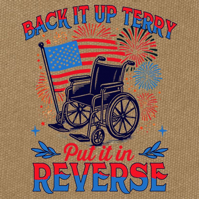 4th Of July Veteran Back Its Up Terry Put Its In Reverse Cotton Canvas Backpack
