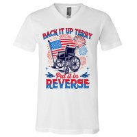 4th Of July Veteran Back Its Up Terry Put Its In Reverse V-Neck T-Shirt