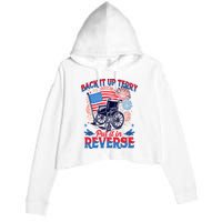 4th Of July Veteran Back Its Up Terry Put Its In Reverse Crop Fleece Hoodie