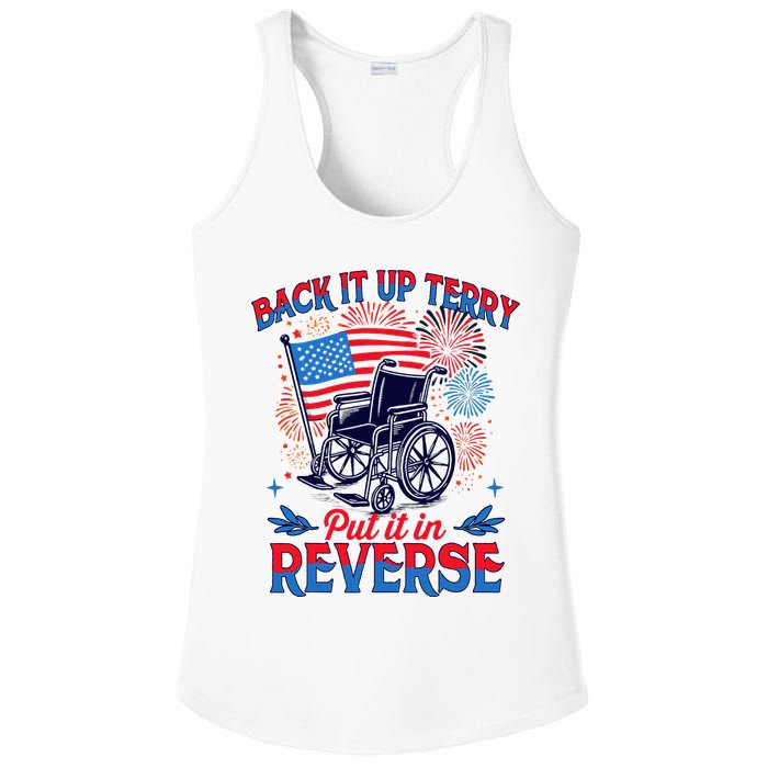 4th Of July Veteran Back Its Up Terry Put Its In Reverse Ladies PosiCharge Competitor Racerback Tank