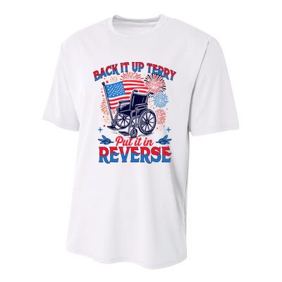 4th Of July Veteran Back Its Up Terry Put Its In Reverse Youth Performance Sprint T-Shirt