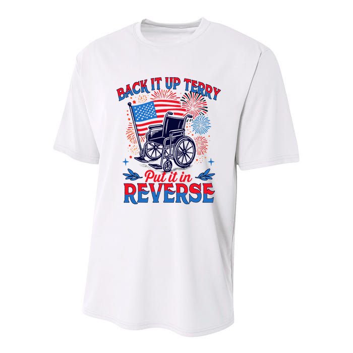 4th Of July Veteran Back Its Up Terry Put Its In Reverse Youth Performance Sprint T-Shirt
