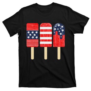 4th Of July Popsicle White Red Blue American Flag Patriotic T-Shirt