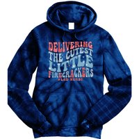 4th Of July Labor And Delivery Nurse American Land D Nurse Tie Dye Hoodie