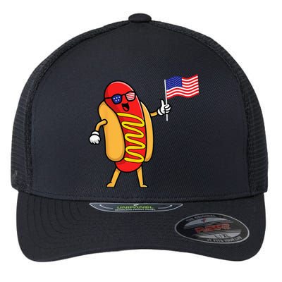 4th of July Hot Dog Hotdog 4th of July Flexfit Unipanel Trucker Cap