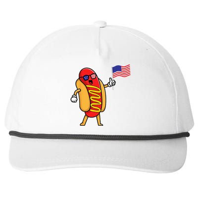 4th of July Hot Dog Hotdog 4th of July Snapback Five-Panel Rope Hat