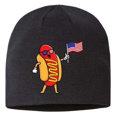 4th of July Hot Dog Hotdog 4th of July Sustainable Beanie