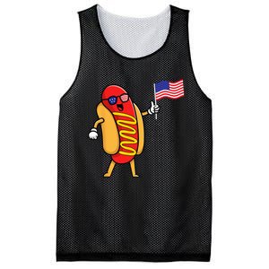 4th of July Hot Dog Hotdog 4th of July Mesh Reversible Basketball Jersey Tank