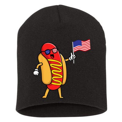 4th of July Hot Dog Hotdog 4th of July Short Acrylic Beanie