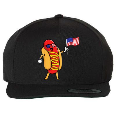 4th of July Hot Dog Hotdog 4th of July Wool Snapback Cap