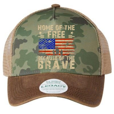 4th Of July USA Flag Home Of The Free Because Of The Brave Legacy Tie Dye Trucker Hat